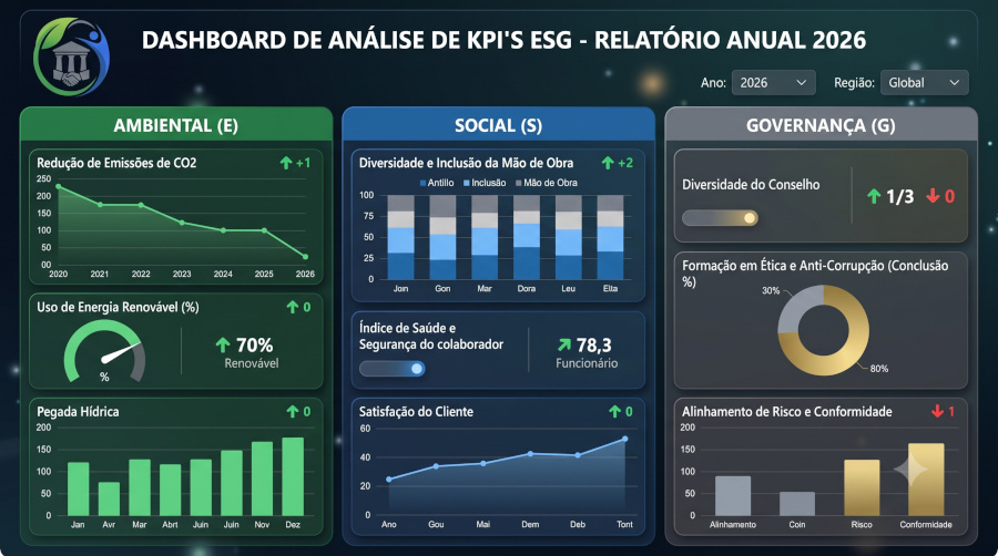 Dashboard de análise de KPIs ESG